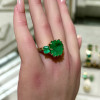 12ct Asscher Cut Emerald Vintage Cocktail Ring