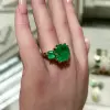 12ct Asscher Cut Emerald Vintage Cocktail Ring