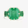12ct Asscher Cut Emerald Vintage Cocktail Ring