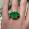 12ct Asscher Cut Emerald Vintage Cocktail Ring