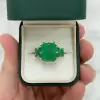 12ct Asscher Cut Emerald Vintage Cocktail Ring