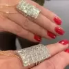 9ctw Baguette Cut Rectangle-Shaped Wide Cocktail Ring 