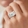 5.6ct Princess Cut Yellow Sapphire Paved Wedding Ring Set