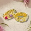 4ctw Oval Cut Multicolor Sapphire Rainbow Eternity Ring