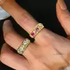 4ctw Oval Cut Multicolor Sapphire Rainbow Eternity Ring