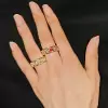 4ctw Oval Cut Multicolor Sapphire Rainbow Eternity Ring