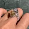 8ctw White and Yellow Sapphire Bypass Two Stone Cocktail Ring