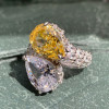 8ctw White and Yellow Sapphire Bypass Two Stone Cocktail Ring