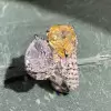 8ctw White and Yellow Sapphire Bypass Two Stone Cocktail Ring