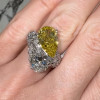 8ctw White and Yellow Sapphire Bypass Two Stone Cocktail Ring