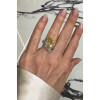 8ctw White and Yellow Sapphire Bypass Two Stone Cocktail Ring