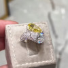 8ctw White and Yellow Sapphire Bypass Two Stone Cocktail Ring