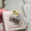 8ctw White and Yellow Sapphire Bypass Two Stone Cocktail Ring