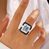 8ct Emerald Cut Aquamarine Gorgeous Art-deco Cocktail Ring