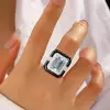 8ct Emerald Cut Aquamarine Gorgeous Art-deco Cocktail Ring