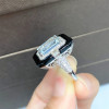 8ct Emerald Cut Aquamarine Gorgeous Art-deco Cocktail Ring