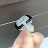 8ct Emerald Cut Aquamarine Gorgeous Art-deco Cocktail Ring