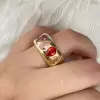 4ctw Pear Cut Multicolor Sapphire Rainbow Ring