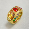 4ctw Pear Cut Multicolor Sapphire Rainbow Ring