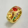 4ctw Pear Cut Multicolor Sapphire Rainbow Ring