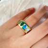 4ctw Pear Cut Multicolor Sapphire Rainbow Ring