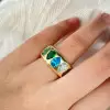 4ctw Pear Cut Multicolor Sapphire Rainbow Ring