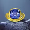 5.6ct Cushion Cut Tanzanite Blue Sapphire Cocktail Ring