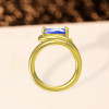 5.6ct Cushion Cut Tanzanite Blue Sapphire Cocktail Ring