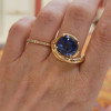 5.6ct Cushion Cut Tanzanite Blue Sapphire Cocktail Ring
