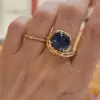 5.6ct Cushion Cut Tanzanite Blue Sapphire Cocktail Ring