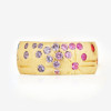 Flush Set Multicolor Sapphire Rainbow Starry Ring
