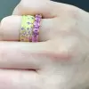 Flush Set Multicolor Sapphire Rainbow Starry Ring