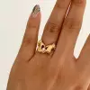 Vintage Sandblasted Love Hands Promise Ring