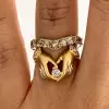 Vintage Sandblasted Love Hands Promise Ring