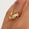 Vintage Sandblasted Love Hands Promise Ring