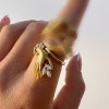Marquise Cut Vintage Sandblasted Love Hand Promise Ring