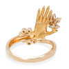 Marquise Cut Vintage Sandblasted Love Hand Promise Ring