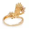 Marquise Cut Vintage Sandblasted Love Hand Promise Ring