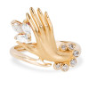 Marquise Cut Vintage Sandblasted Love Hand Promise Ring