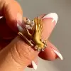 Marquise Cut Vintage Sandblasted Love Hand Promise Ring