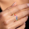 3ctw Multicolor Sapphire Crown Rainbow Promise Ring
