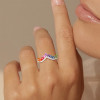 3ctw Multicolor Sapphire Crown Rainbow Promise Ring