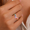 3ctw Multicolor Sapphire Crown Rainbow Promise Ring