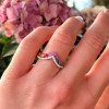 3ctw Multicolor Sapphire Crown Rainbow Promise Ring