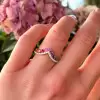 3ctw Multicolor Sapphire Crown Rainbow Promise Ring
