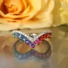 3ctw Multicolor Sapphire Crown Rainbow Promise Ring
