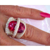 12ct Oval Cut Vivid Red Ruby Bold Cocktail Ring