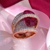 12ct Oval Cut Vivid Red Ruby Bold Cocktail Ring
