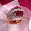 12ct Oval Cut Vivid Red Ruby Bold Cocktail Ring