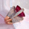 12ct Oval Cut Vivid Red Ruby Bold Cocktail Ring